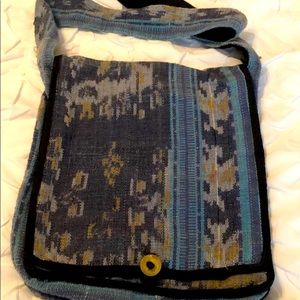 Vintage cotton woven messenger bag